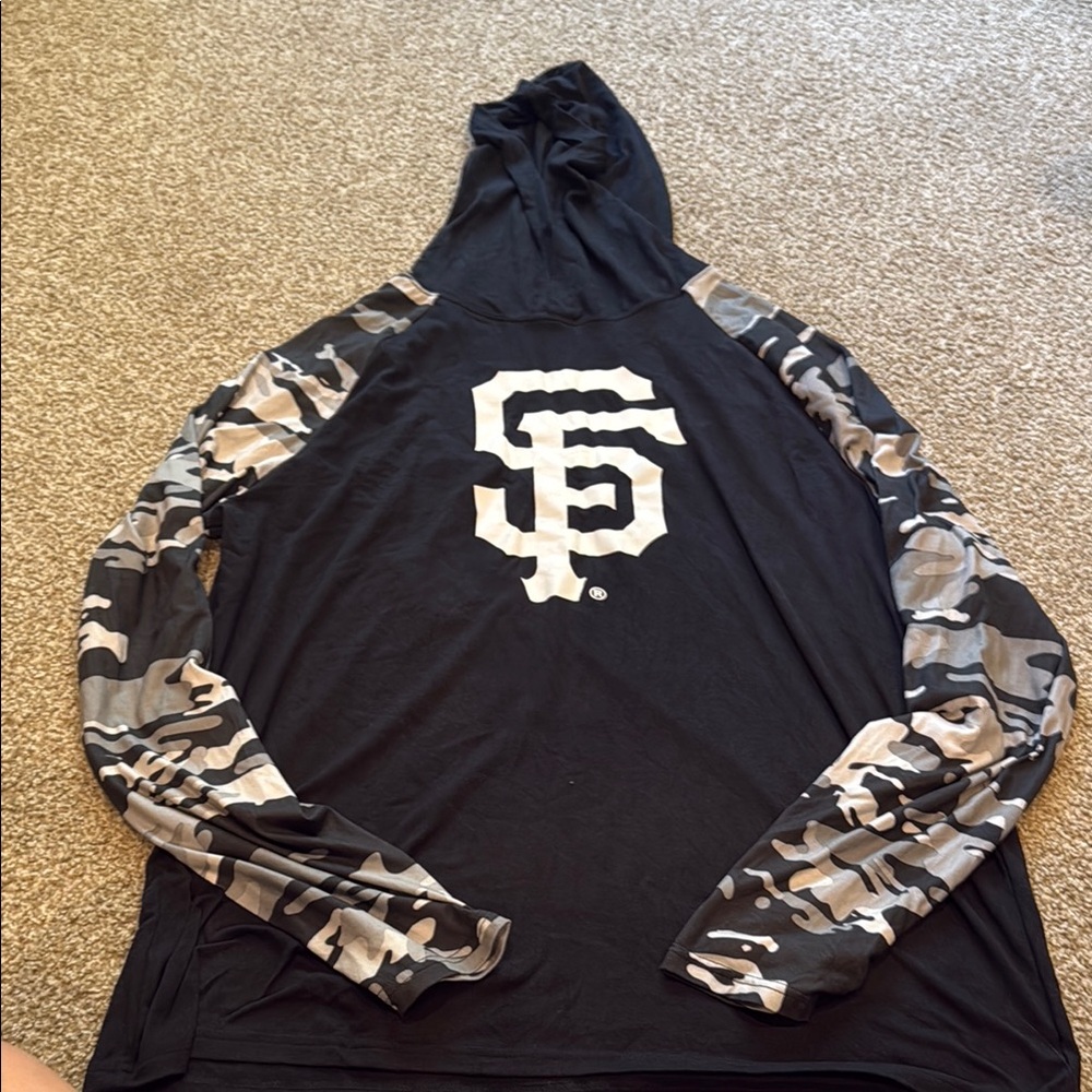 Black Hoodie with Camo Sleeves